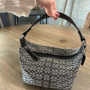 Coach Signature Handbag w/ leather trim